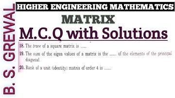 B.S.GREWAL/HIGHER ENGINEERING MATHEMATICS/MCQ