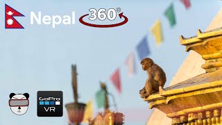 🥽 VR Tour | Monkey Temple | Kathmandu, Nepal 🇳🇵【GoPro VR Travel | 360 Video】