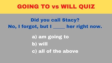 GOING TO vs WILL quiz - Test Your English.