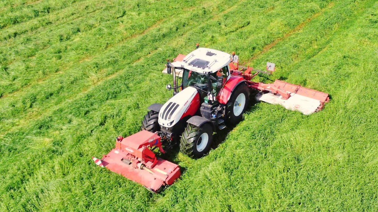 grass mowing with steyr 6200 [4k]