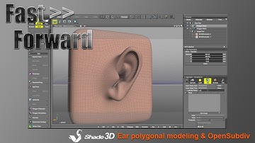 Shade 3D - Polygon modeling Ear & OpenSubdiv