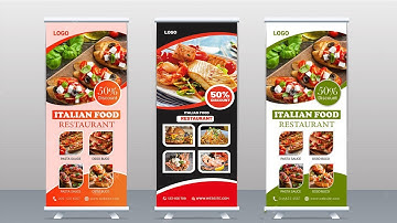 How to Make Restaurant fast food roll up banner design