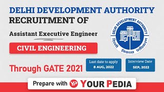 DDA Assistant Executive Engineer 2022 recruitment through GATE 2021 | DDA AE recruitment 2022