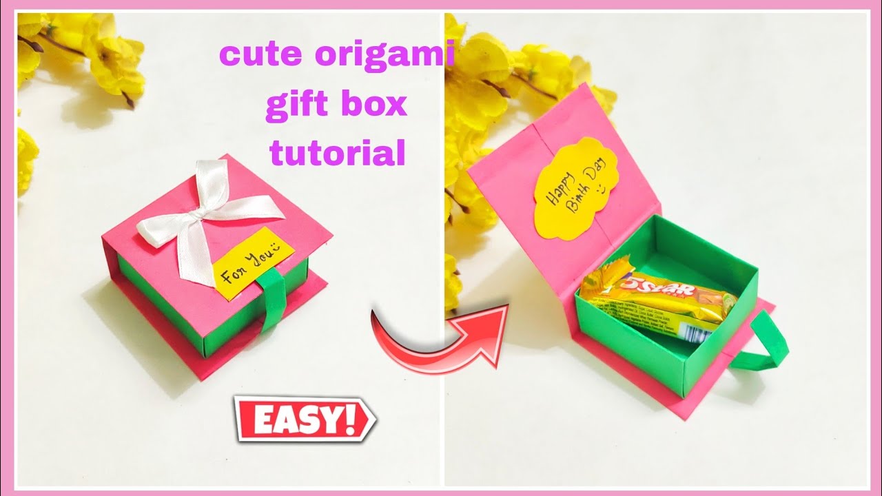 how to make a origami box | cute gift box making at home #papercraft # ...