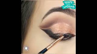 Beautiful Eyes Makeup//Copper Cut Crease Glitter MakeUp Tutorial //#eyemakeup