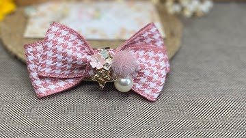 Hướng dẫn làm kẹp tóc nơ xinh xắn từ ruy băng | Make a pretty bow hairpin from ribbons | DIY