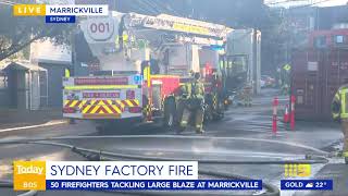 Factory fire Today Show live cross