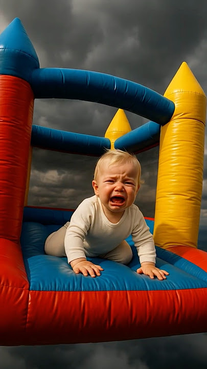 'This Baby Got Blown Away by the Wind in a Bounce House! 💨👶🏰😱'
