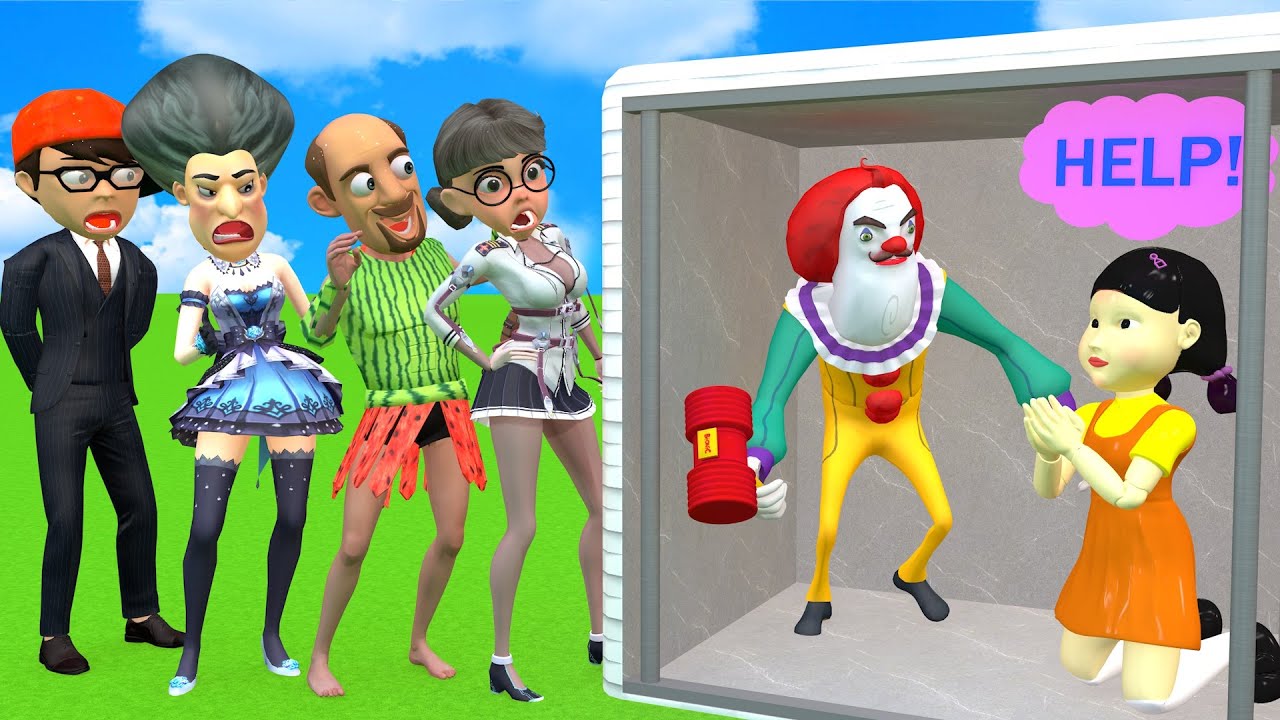 Scary Teacher 3D vs Squid Game Miss T vs 5 Neighbor Random Dressing Room Challenge Funny Animation