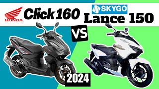 Honda Click 160 vs Skygo Lance 150 | Side by Side Comparison | Specs & Price | 2024