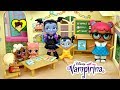 Bebe Vampirina Primer Dia de Escuela con Muñecas LOL Lil Sisters