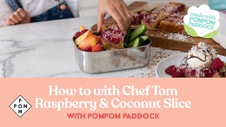 Raspberry & coconut pancake slice — healthy, gluten free and kid friendly!