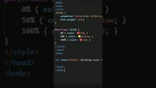 Blink Text Animation Using HTML & CSS | Easy CSS Animation #Shorts