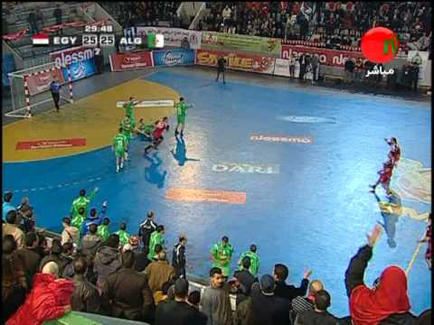 اخر دقيقة من مباراة مصر الجزائر لكرة اليد