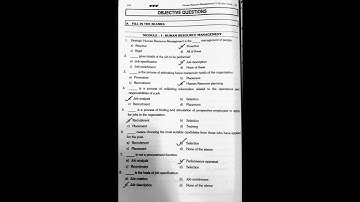 TYBCOM SEM-VI | COMMERCE (HUMAN RESOURCE MANGEMENT)| SHETH PUBLICATION ALL MODULES MCQ