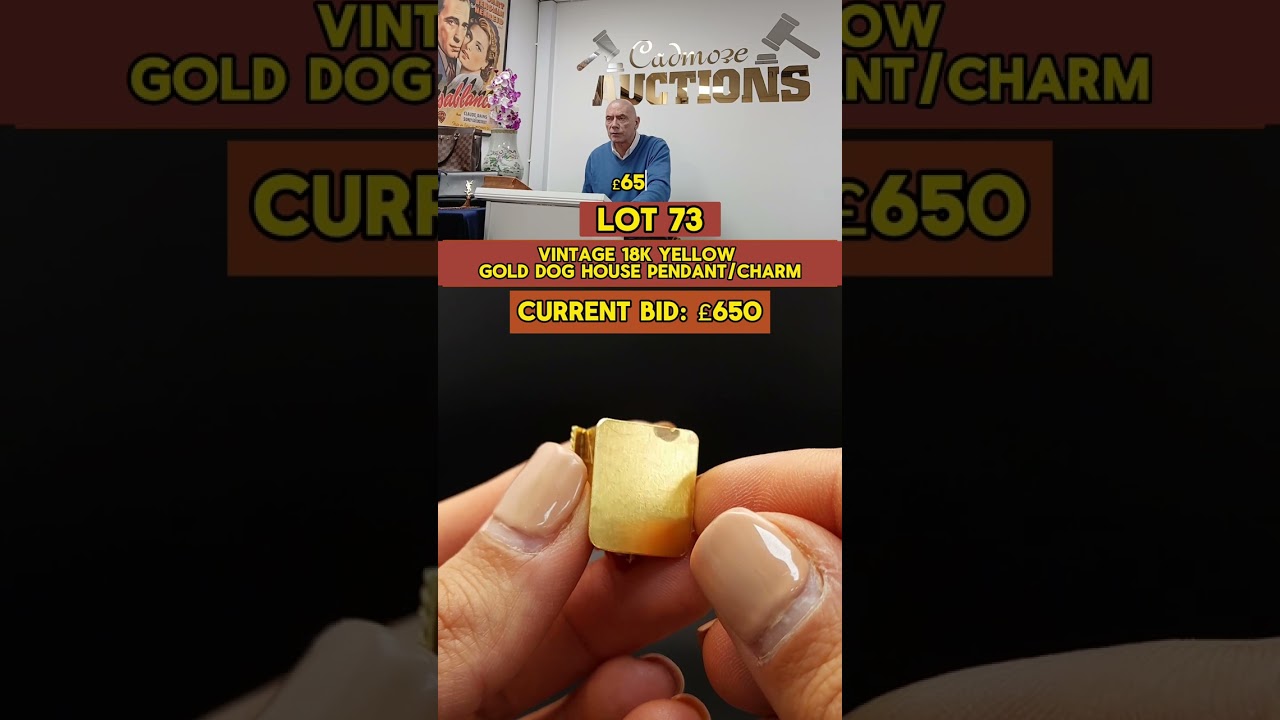 Pet Lovers’ Gold! Vintage 18K Dog House Charm Ready for Auction 🐾