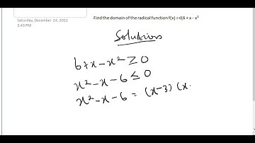 Find the Domain of the radical f(x) = √(6+x-x²)