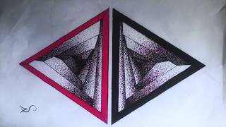 Mirrored Triangle Sketch - Timelapse Drawing