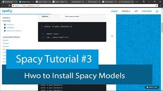 PYTHON NATURAL LANGUAGE PROCESSING #3 - SPACY INSTALL MODELS
