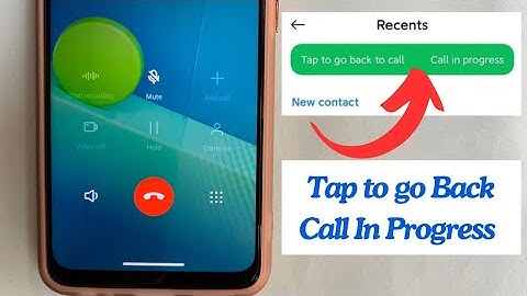 How to fix tap to go back to call on progress problem