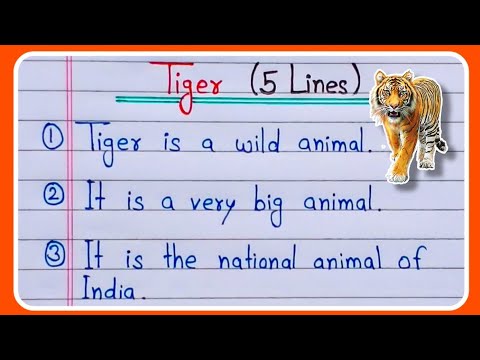 essay 5 lines on tiger for class 1