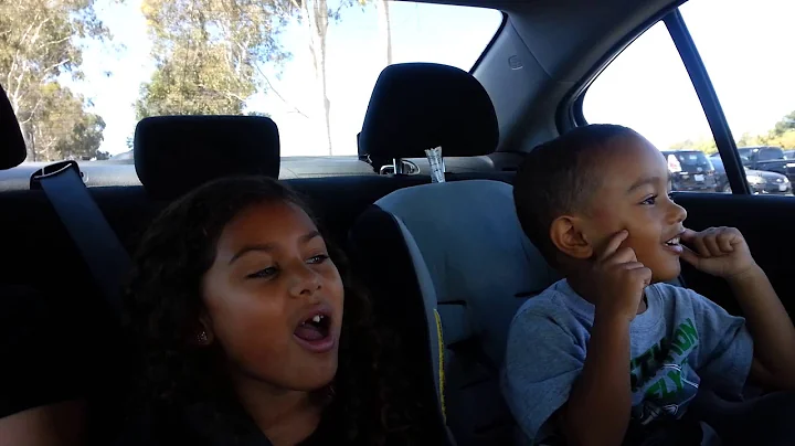 My grand kids on their way to Discovery Kingdom.