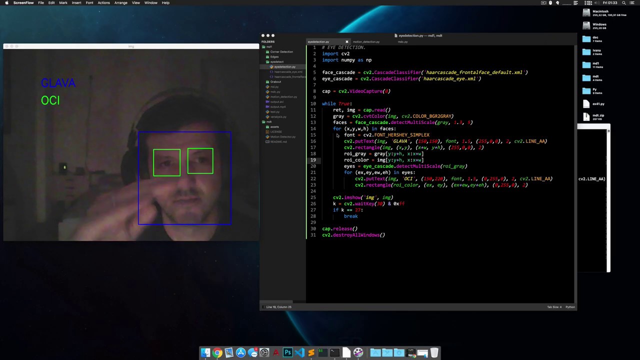 OpenCV - Eyes & Head Detection. - YouTube