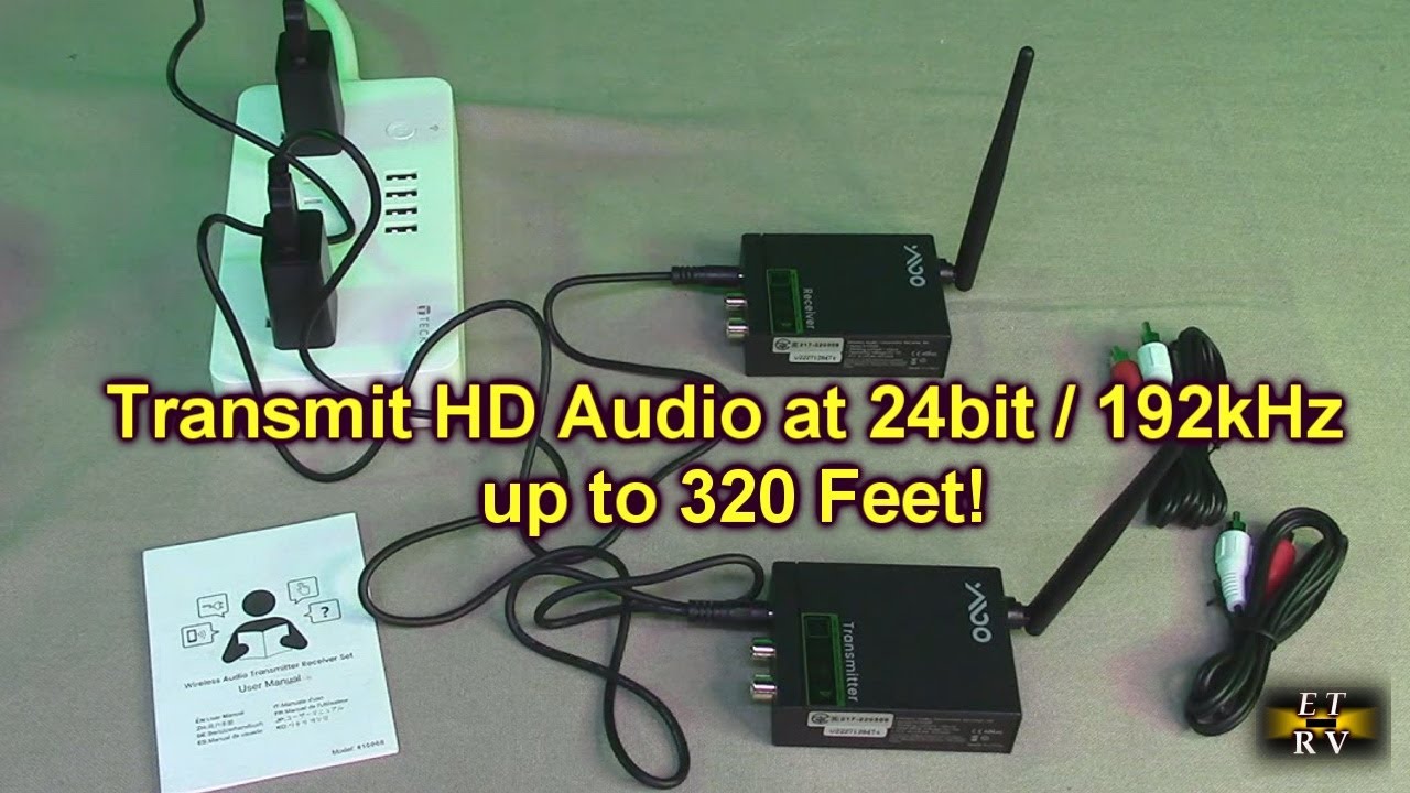 Transmit Audio at 24bit / 192kHz up to 320 Feet! YMOO 2.4Ghz Stereo Wireless  Transmitter/Receiver 