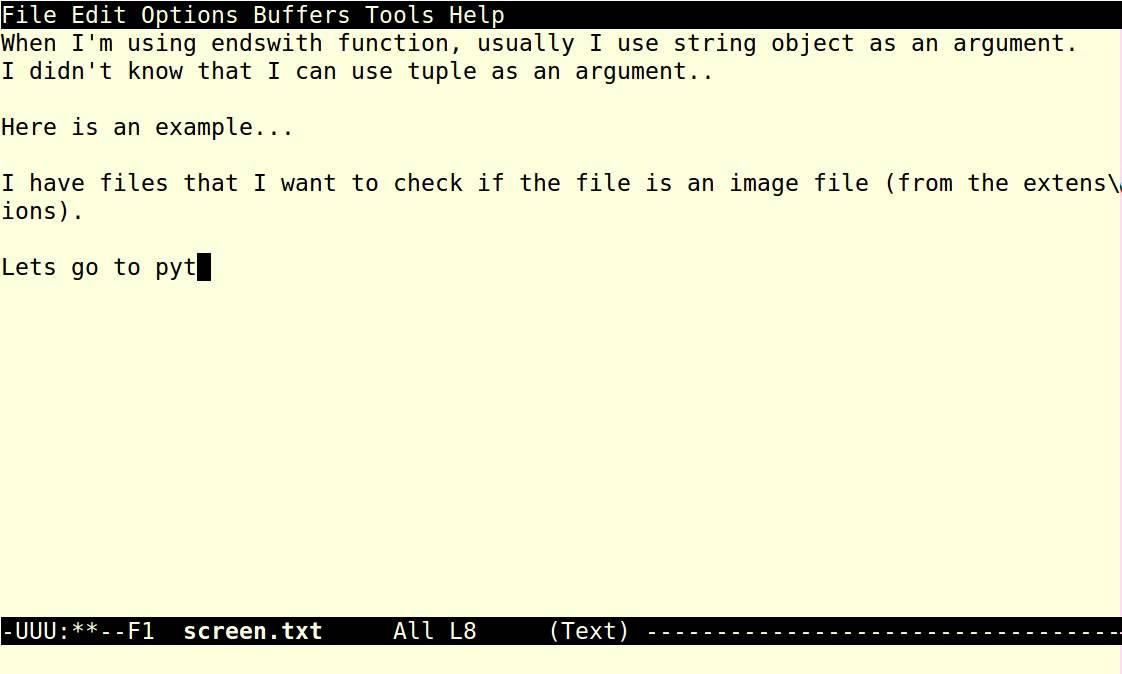 Python using tuple as an argument in endswith function youtube