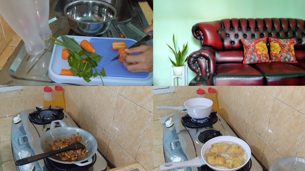 MORNING ROUTINE Kegiatan Ibu Rumah Tangga masak menu 