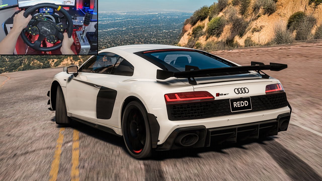 888HP Supercharged Audi R8 V10 GT RWD on Mountain Roads - Assetto