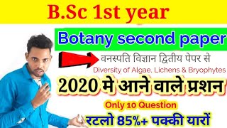 B.sc 1st year Botany 2nd paper 2020 important question, All UP university