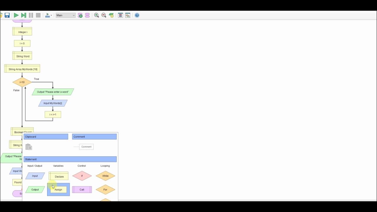 Flowgorithm Using an Array - YouTube