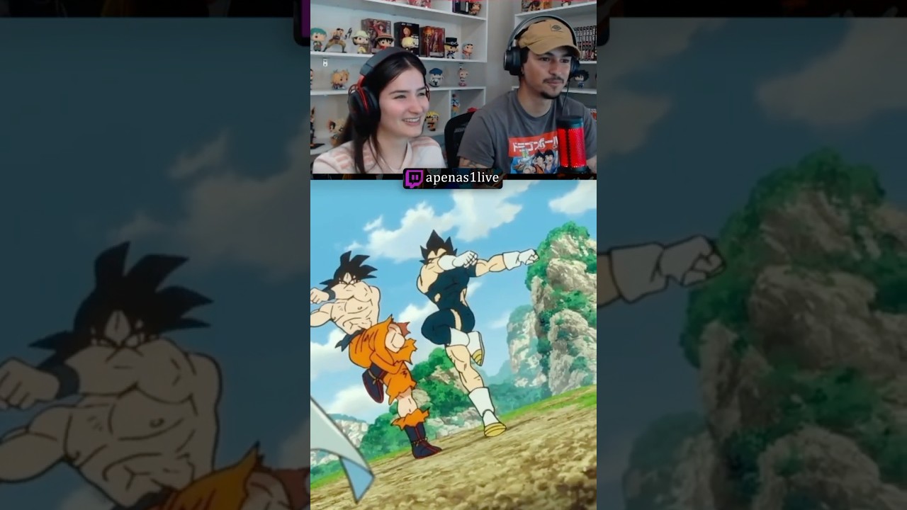 Goku e Vegeta tentando a fusão #react #dragonball #shorts