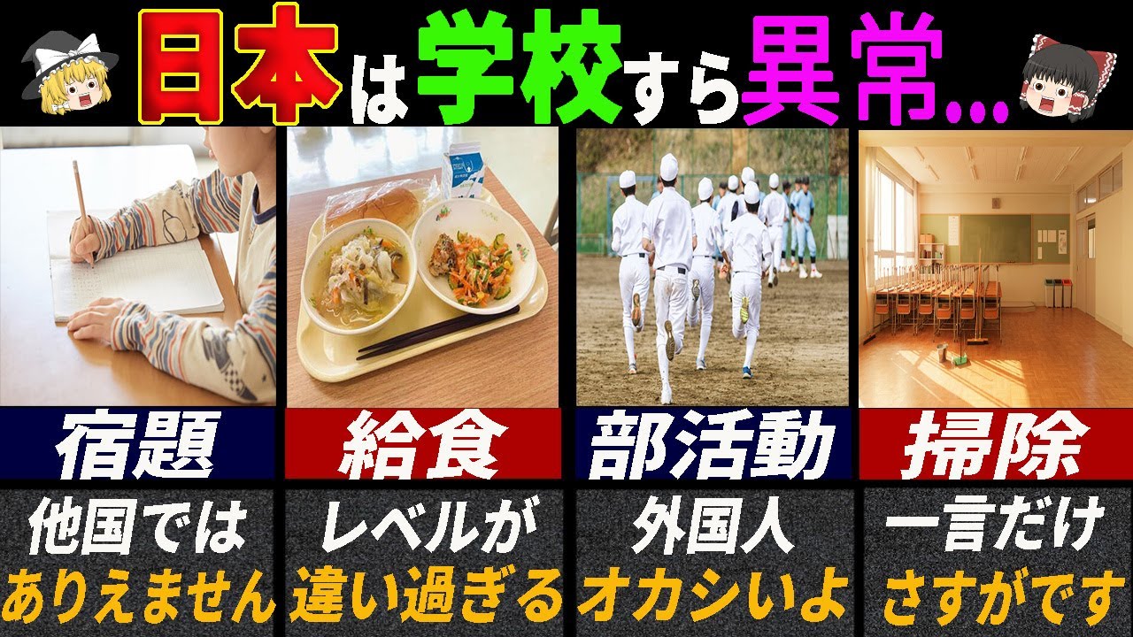 「これは想像以上だよ…」海外の人が知って驚く日本の学校の特徴7選【ゆっくり解説】