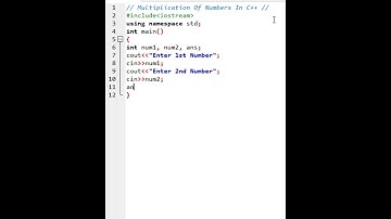 Multiply of Numbers in C++ | Multiply 2 Numbers  #cppprogramming #shorts #shortsfeed #cpp #fyp