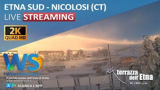 🔴 Etna sud live webcam - Panoramica Piazzale Rifugio Sapienza