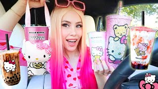 TRYING THE LIMITED EDITION HELLO KITTY BUBBLE TEA! *I Waited In Line For THREE HOURS*