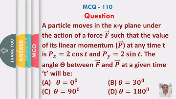 A particle moves in the x-y plane under the action of a force 𝑭 ⃗ such that the value of its linear.