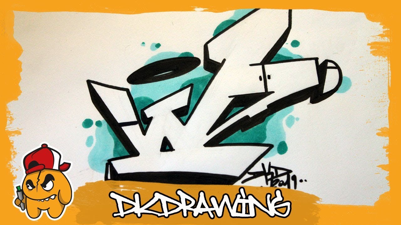 Graffiti Alphabet Tutorial - How to draw graffiti letters - Letter W ...