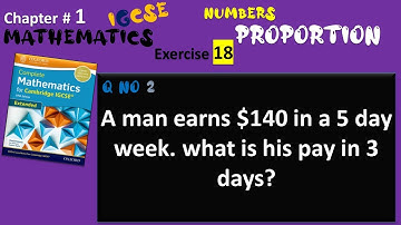 Cambridge IGCSE Extended Maths Solutions-Chapter1 Ex18 Q 2- Proportion-IGCSE Mathematics