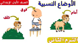 الأوضاع النسبية ( فوق وتحت - يمين ويسار- داخل وخارج - أمام وخلف)  | رياضيات أولى ابتدائي