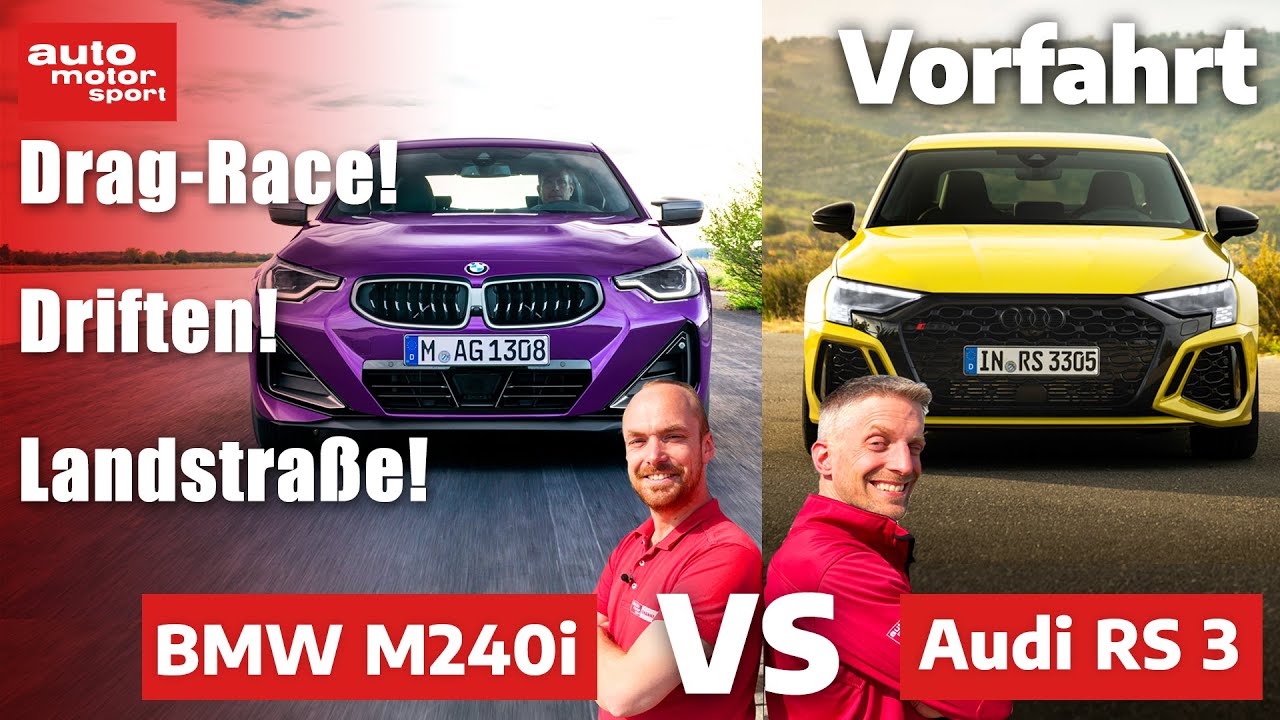 ⁣BMW M240i vs. Audi RS3: Wer ist der bessere Allrad-Sportler? Fahrbericht | auto motor und sport