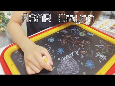 【ASMR】黒板にクレヨンで絵を描く crayon on blackboard 【音フェチ／声なし／作業用／no talking／crayon／Sleep】