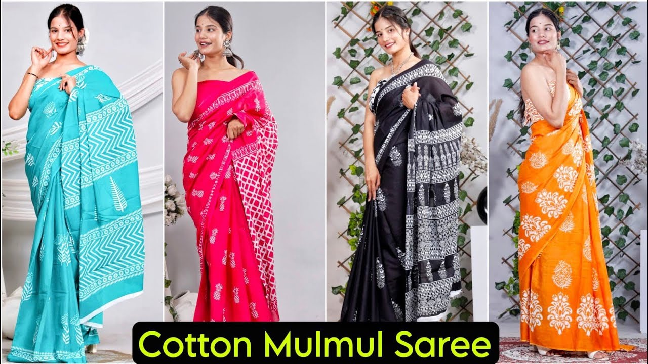 Cotton Mulmul Sarees|Printed Cotton Sarees|Pure Cotton Sarees 