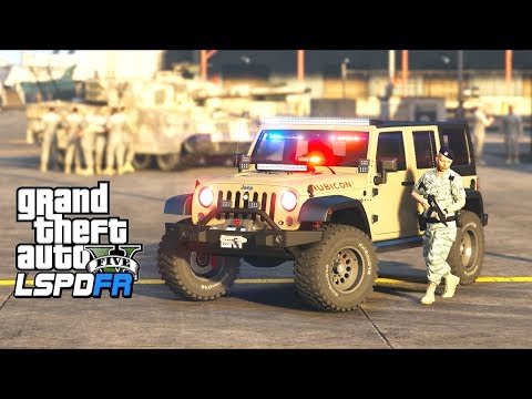GTA 5 - LSPDFR Ep363 - Military Police Patrol In A Wrangler!!