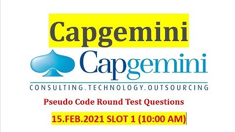 15Feb2021||Important Capgemini Pseudo Code Questions & Answers 2021 | How to solve Pseudo Code