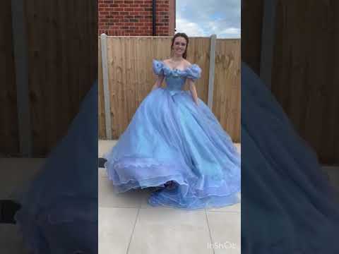 I made my own Cinderella dress 💙 #shorts
