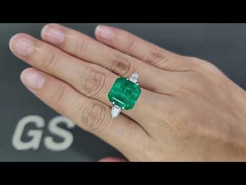 Emerald Vivid Green octagon 8.55 carats, Columbia Video  № 1