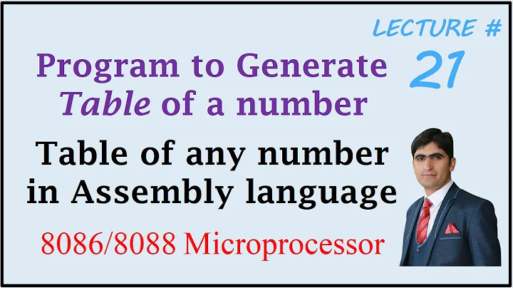 Table of any number in Assembly language | Program to Generate multiplication table in Assembly